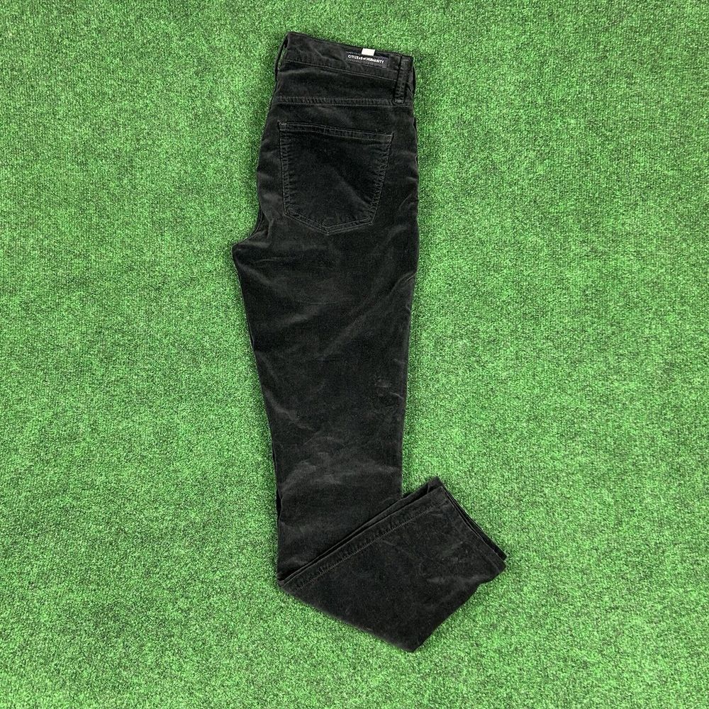 Citizens Of Humanity Womens 27 Black Velvet Rocket High Rise‎ Skinny Pants